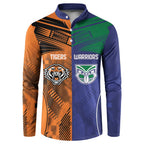 Custom Warriors-Tigers Button Sweatshirt Together Sporty Style