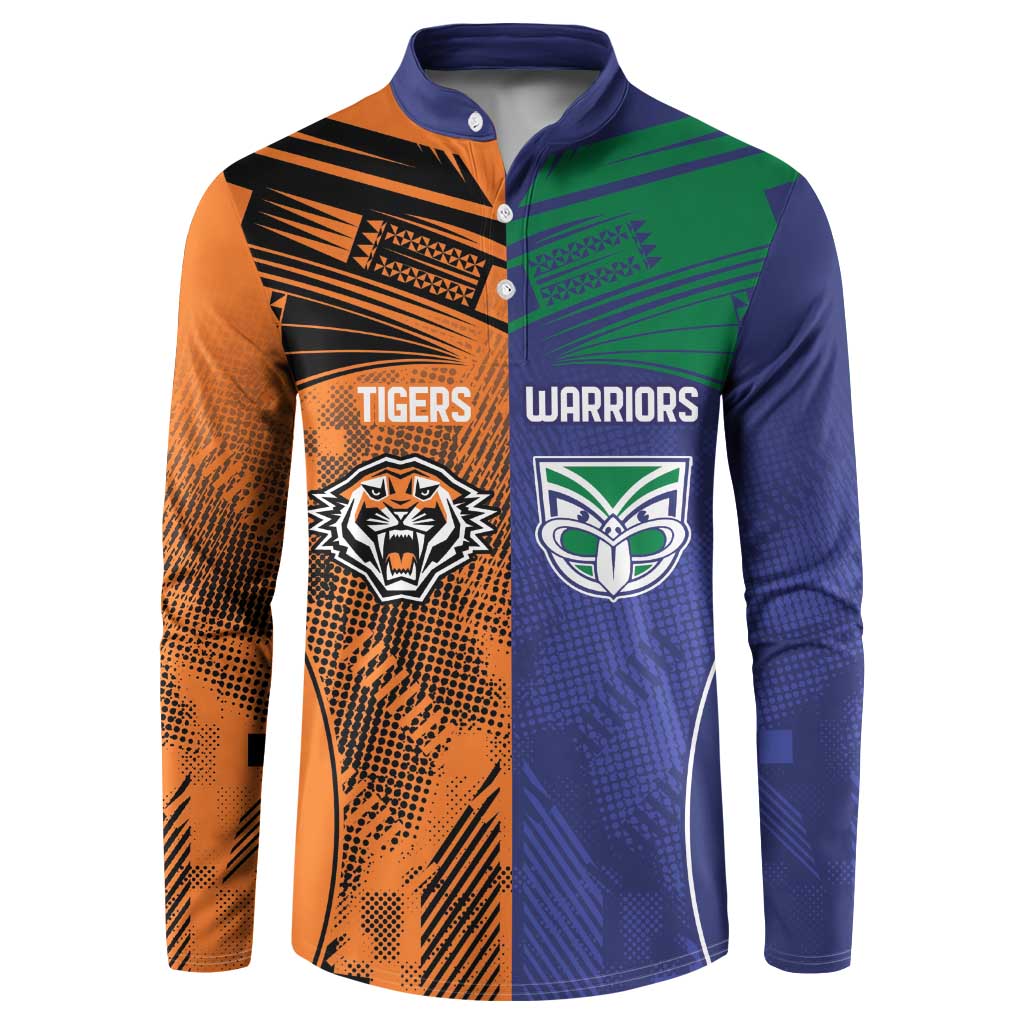 Custom Warriors-Tigers Button Sweatshirt Together Sporty Style