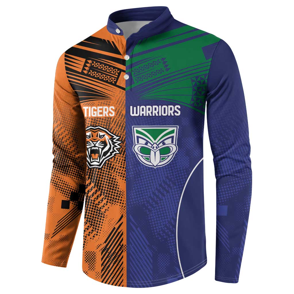 Custom Warriors-Tigers Button Sweatshirt Together Sporty Style