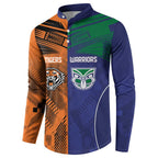 Custom Warriors-Tigers Button Sweatshirt Together Sporty Style