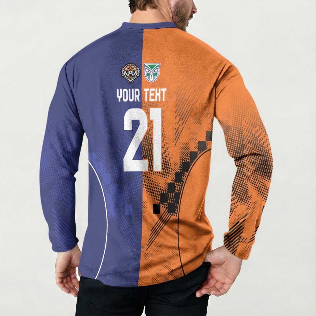 Custom Warriors-Tigers Button Sweatshirt Together Sporty Style