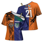 Custom Warriors-Tigers Cross Shoulder Shirt Together Sporty Style