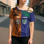 Custom Warriors-Tigers Cross Shoulder Shirt Together Sporty Style