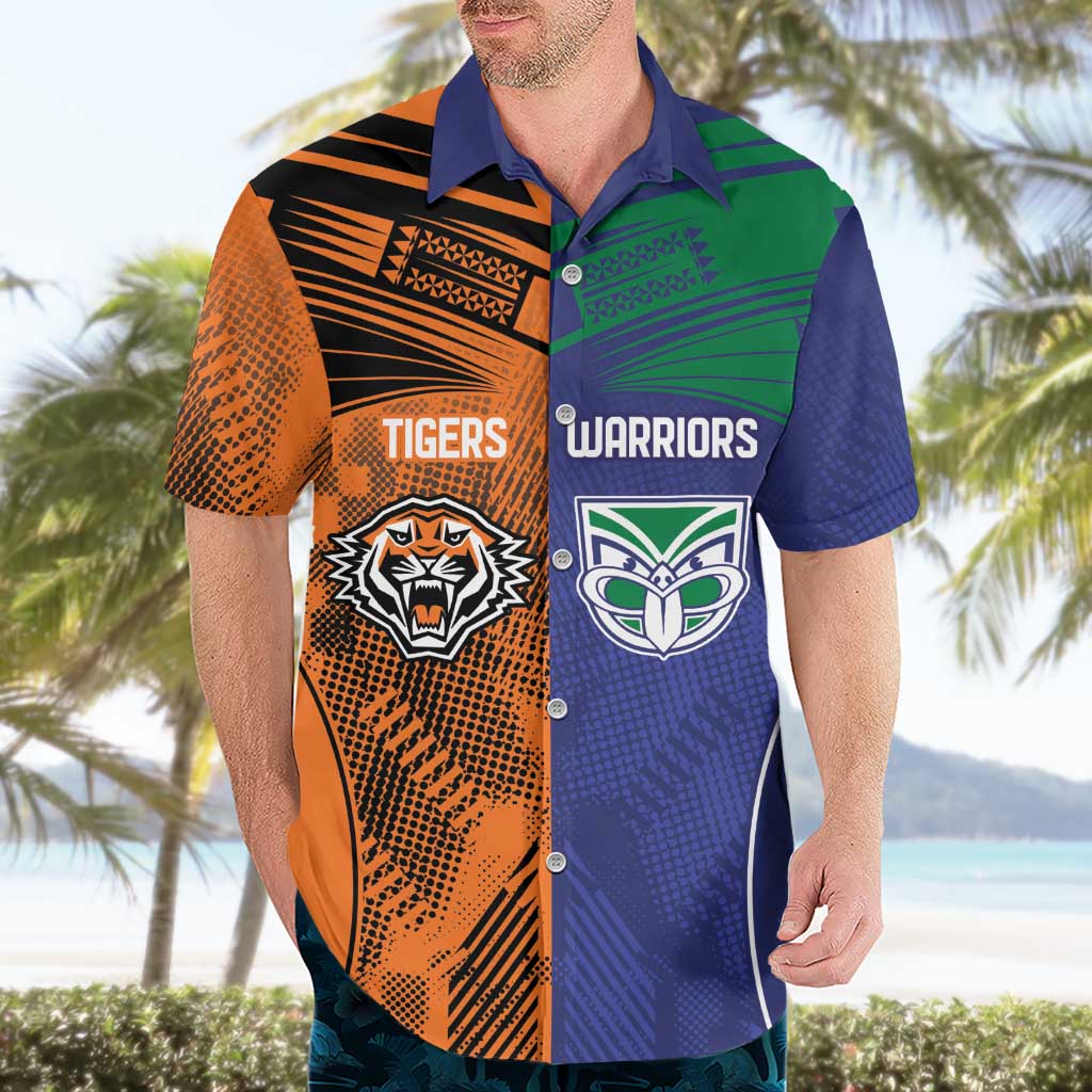 Custom Warriors-Tigers Hawaiian Shirt Together Sporty Style
