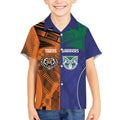 Custom Warriors-Tigers Kid Hawaiian Shirt Together Sporty Style