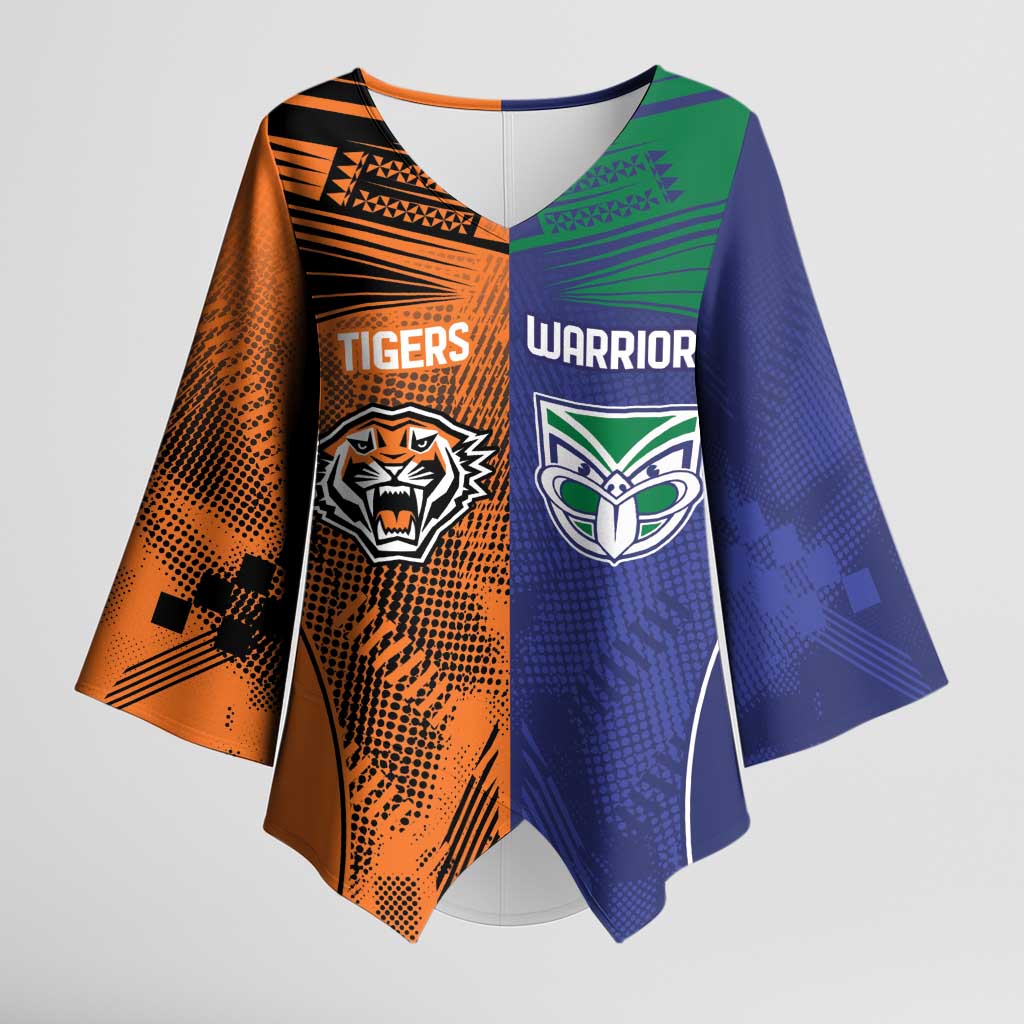 Custom Warriors-Tigers Kimono Sleeve Blouse Together Sporty Style