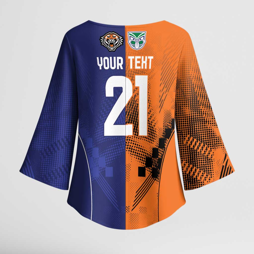Custom Warriors-Tigers Kimono Sleeve Blouse Together Sporty Style