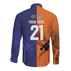 Custom Warriors-Tigers Long Sleeve Button Shirt Together Sporty Style
