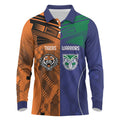 Custom Warriors-Tigers Long Sleeve Polo Shirt Together Sporty Style