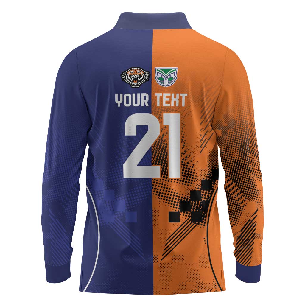 Custom Warriors-Tigers Long Sleeve Polo Shirt Together Sporty Style