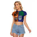 Custom Warriors-Tigers Raglan Cropped T Shirt Together Sporty Style
