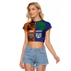 Custom Warriors-Tigers Raglan Cropped T Shirt Together Sporty Style