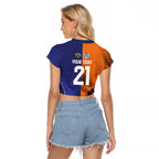 Custom Warriors-Tigers Raglan Cropped T Shirt Together Sporty Style