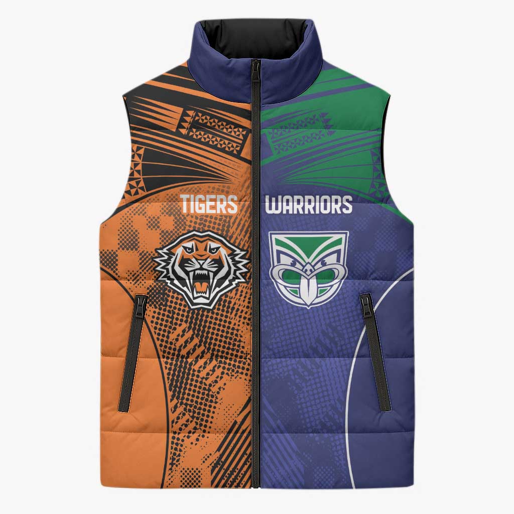 Custom Warriors-Tigers Sleeveless Puffer Jacket Together Sporty Style