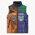 Custom Warriors-Tigers Sleeveless Puffer Jacket Together Sporty Style