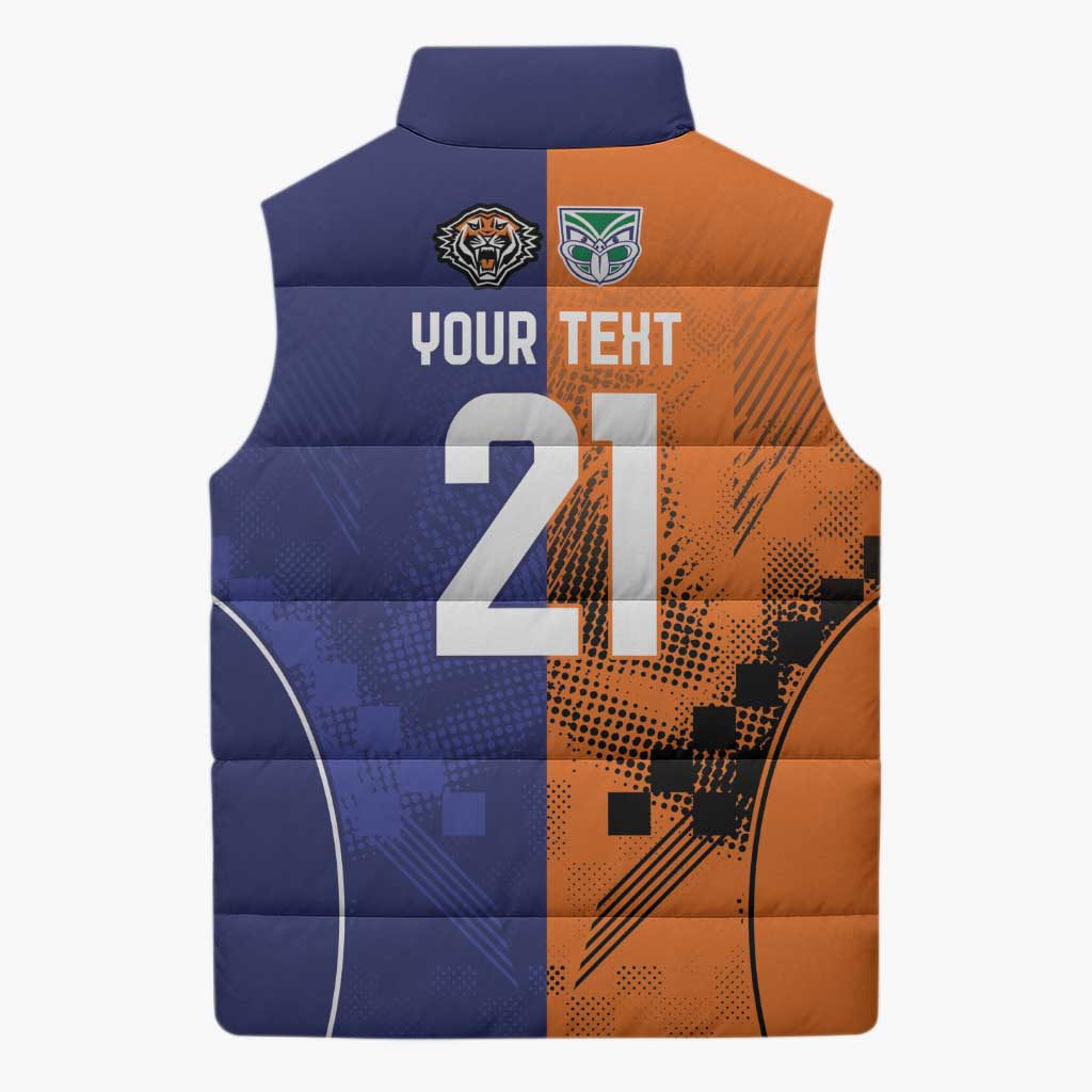 Custom Warriors-Tigers Sleeveless Puffer Jacket Together Sporty Style