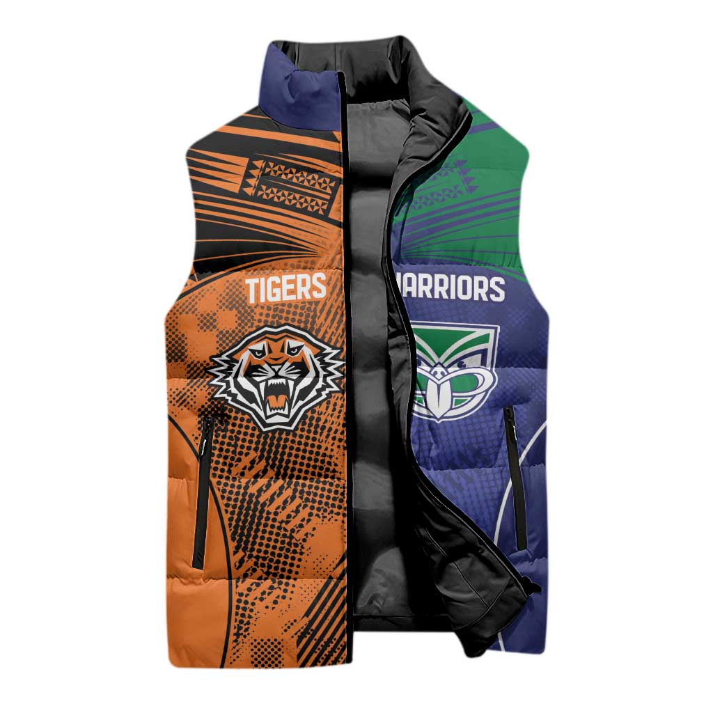 Custom Warriors-Tigers Sleeveless Puffer Jacket Together Sporty Style