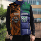 Custom Warriors-Tigers Sleeveless Puffer Jacket Together Sporty Style