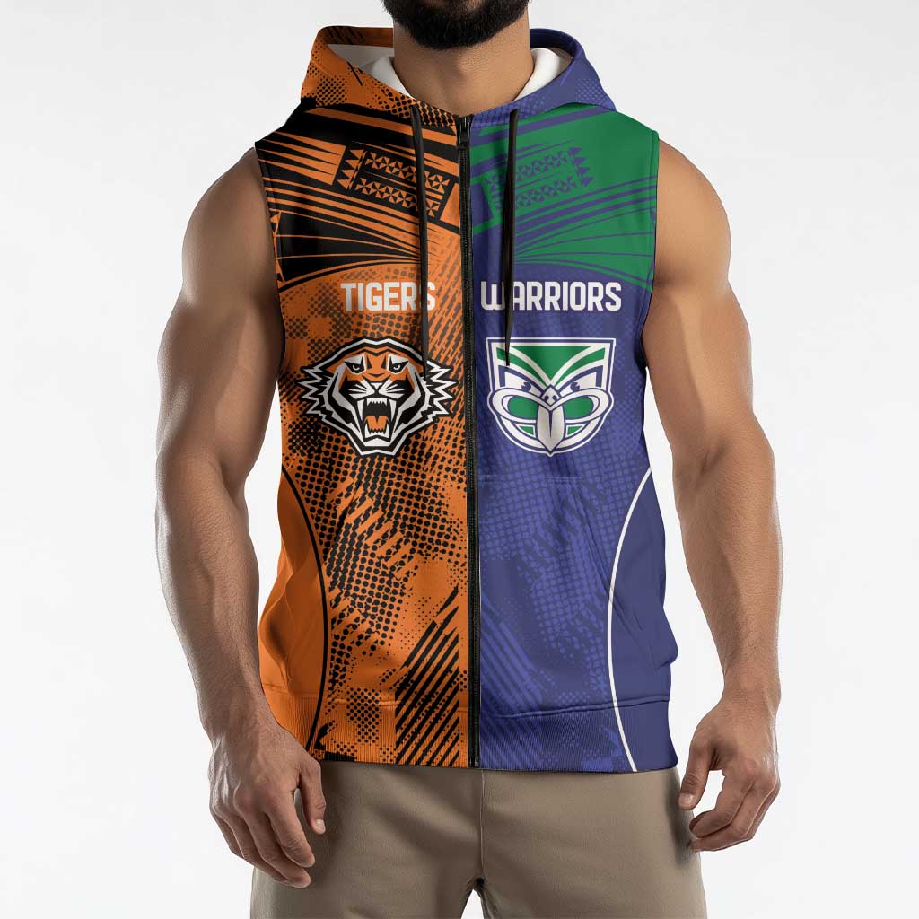 Custom Warriors-Tigers Sleeveless Zip Hoodie Together Sporty Style