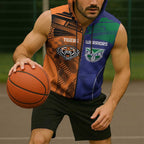 Custom Warriors-Tigers Sleeveless Zip Hoodie Together Sporty Style