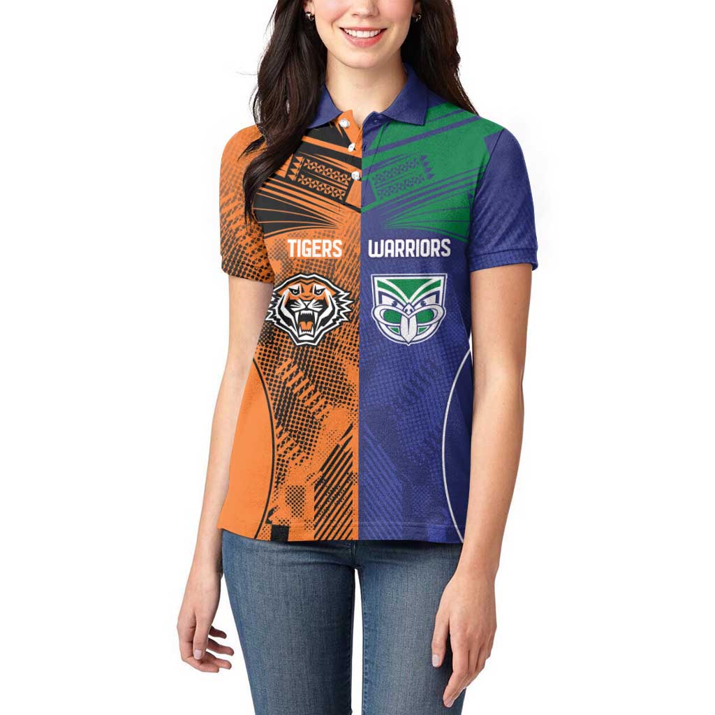 Custom Warriors-Tigers Women Polo Shirt Together Sporty Style