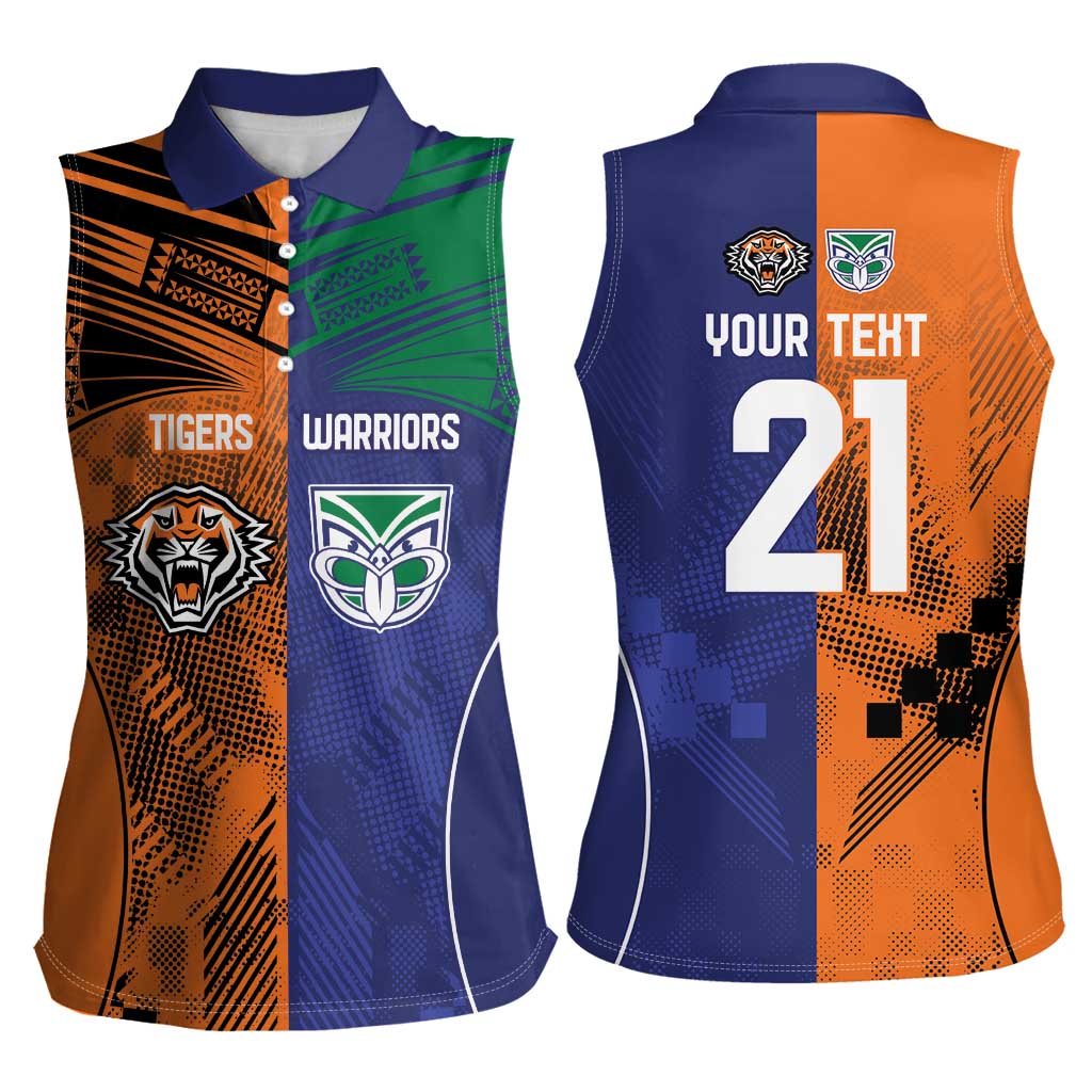 Custom Warriors-Tigers Women Sleeveless Polo Shirt Together Sporty Style