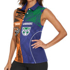 Custom Warriors-Tigers Women Sleeveless Polo Shirt Together Sporty Style