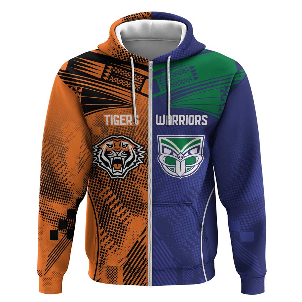 Custom Warriors-Tigers Zip Hoodie Together Sporty Style