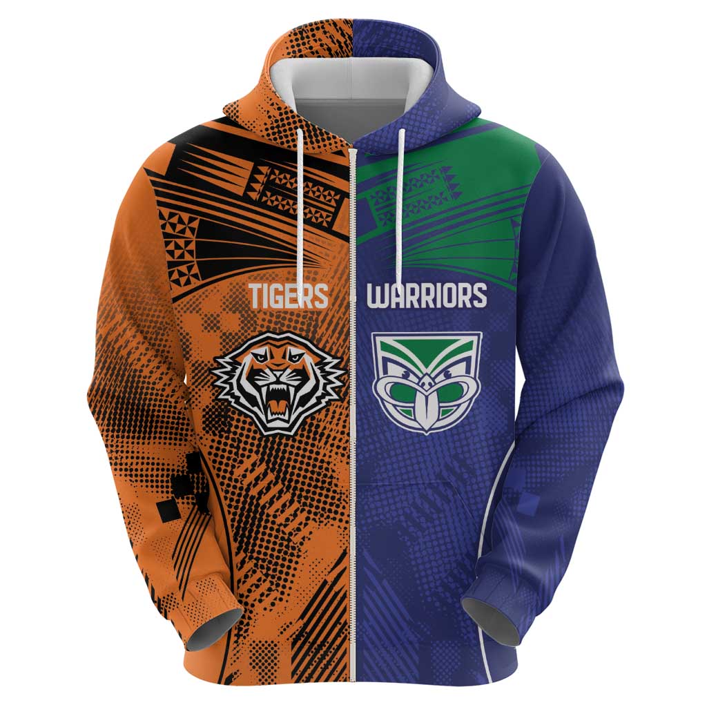 Custom Warriors-Tigers Zip Hoodie Together Sporty Style