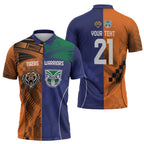 Custom Warriors-Tigers Zipper Polo Shirt Together Sporty Style