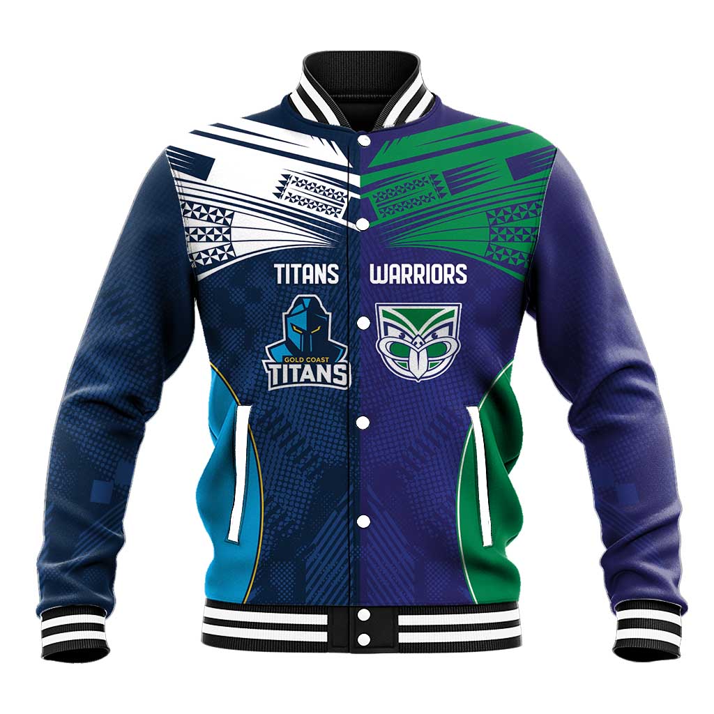 Custom Warriors-Titans Baseball Jacket Together Sporty Style White Style
