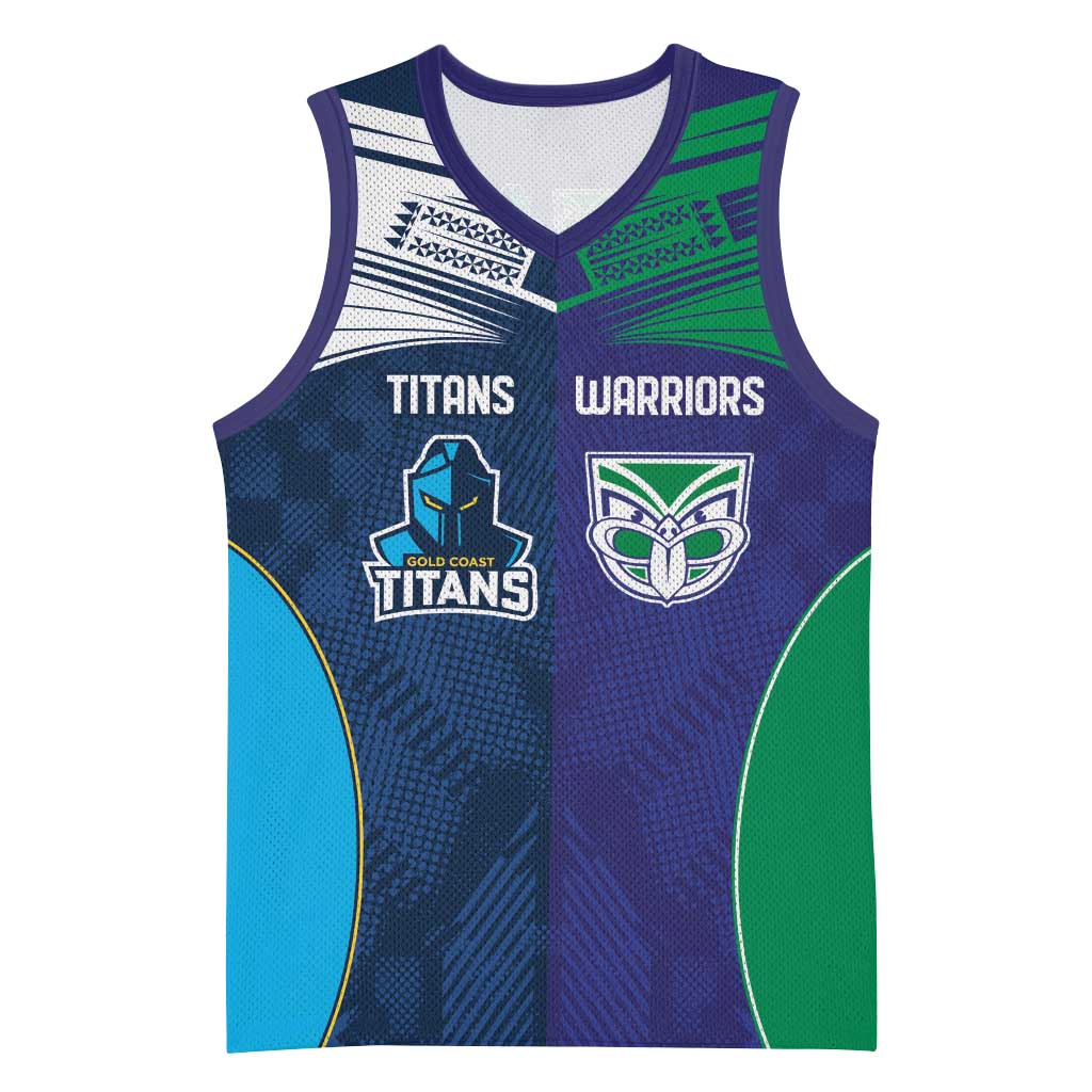 Custom Warriors-Titans Basketball Jersey Together Sporty Style White Style