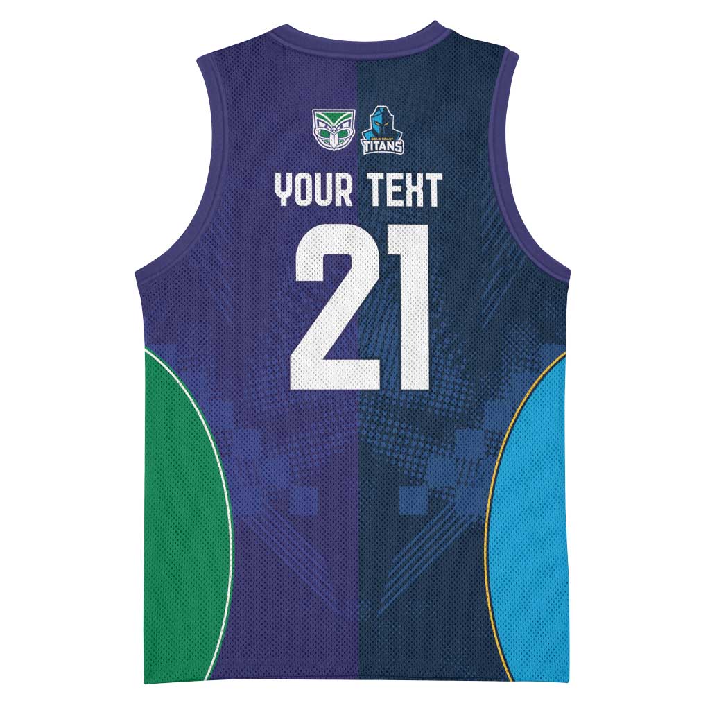 Custom Warriors-Titans Basketball Jersey Together Sporty Style White Style