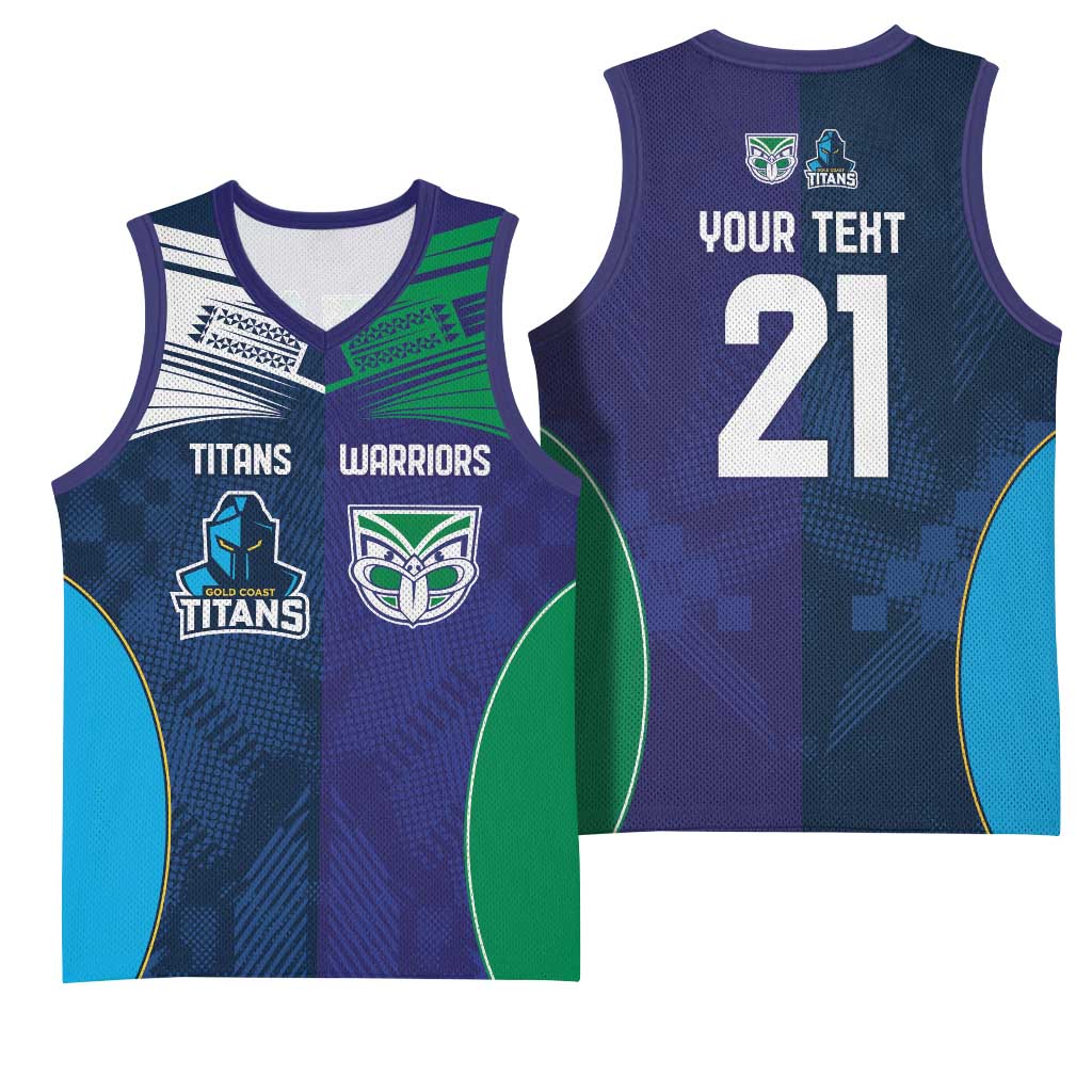 Custom Warriors-Titans Basketball Jersey Together Sporty Style White Style
