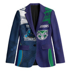Custom Warriors-Titans Blazer Together Sporty Style White Style