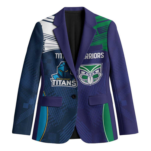 Custom Warriors-Titans Blazer Together Sporty Style White Style