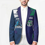 Custom Warriors-Titans Blazer Together Sporty Style White Style
