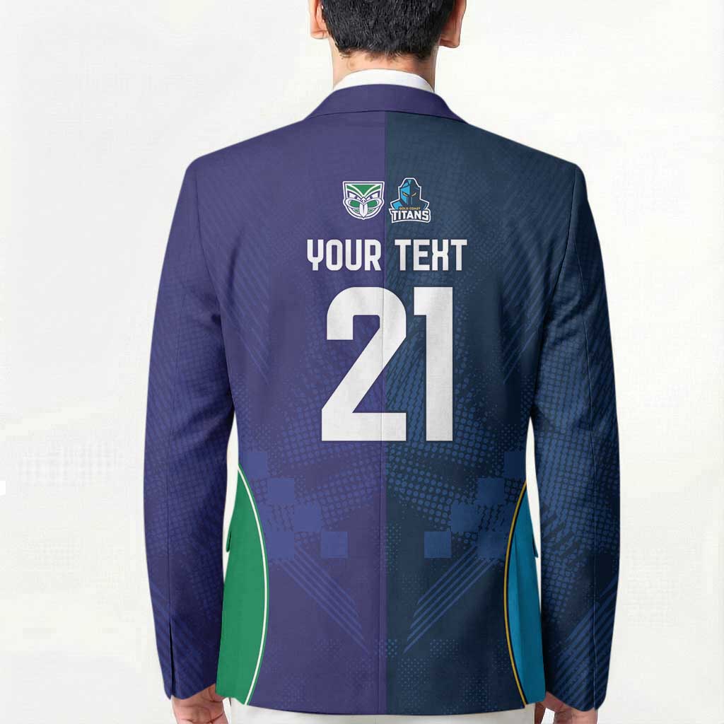 Custom Warriors-Titans Blazer Together Sporty Style White Style