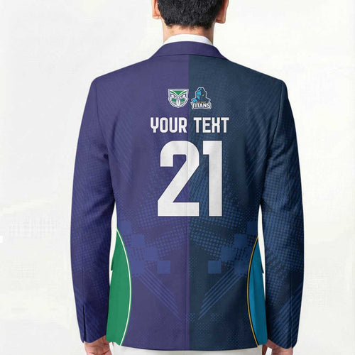 Custom Warriors-Titans Blazer Together Sporty Style White Style
