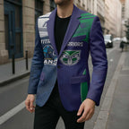 Custom Warriors-Titans Blazer Together Sporty Style White Style