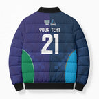 Custom Warriors-Titans Bomber Puffer Jacket Together Sporty Style White Style