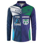 Custom Warriors-Titans Button Sweatshirt Together Sporty Style White Style