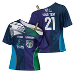 Custom Warriors-Titans Cross Shoulder Shirt Together Sporty Style White Style