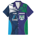 Custom Warriors-Titans Hawaiian Shirt Together Sporty Style White Style