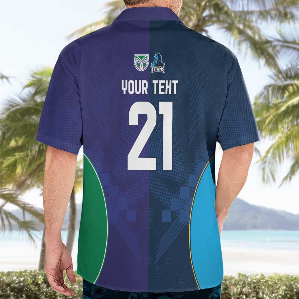 Custom Warriors-Titans Hawaiian Shirt Together Sporty Style White Style