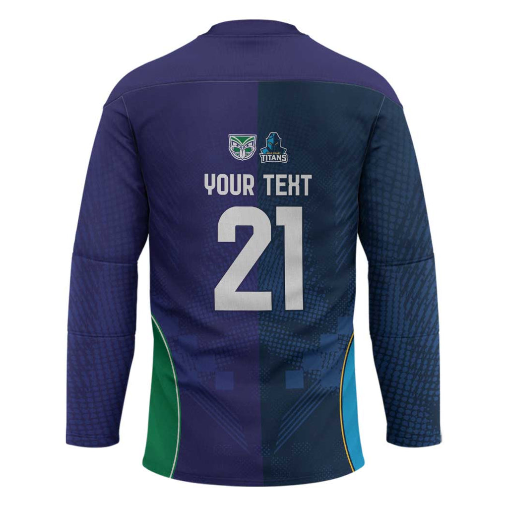 Custom Warriors-Titans Hockey Jersey Together Sporty Style White Style