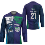 Custom Warriors-Titans Hockey Jersey Together Sporty Style White Style