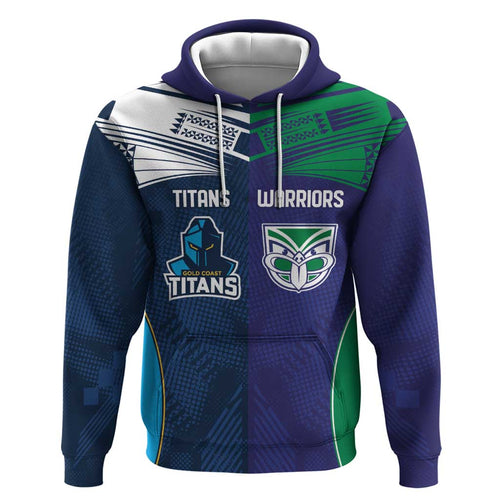 Custom Warriors-Titans Hoodie Together Sporty Style White Style