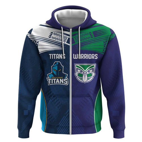 Custom Warriors-Titans Hoodie Together Sporty Style White Style