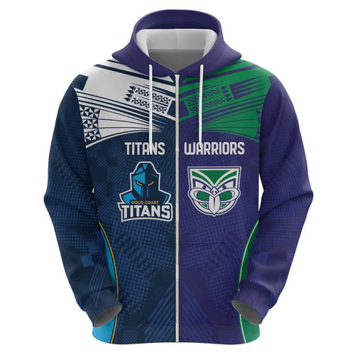 Custom Warriors-Titans Hoodie Together Sporty Style White Style